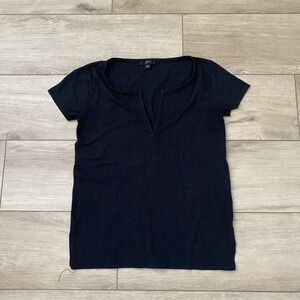 J.Crew T-Shirt Women's XXS Short Sleeve V-Neck Black